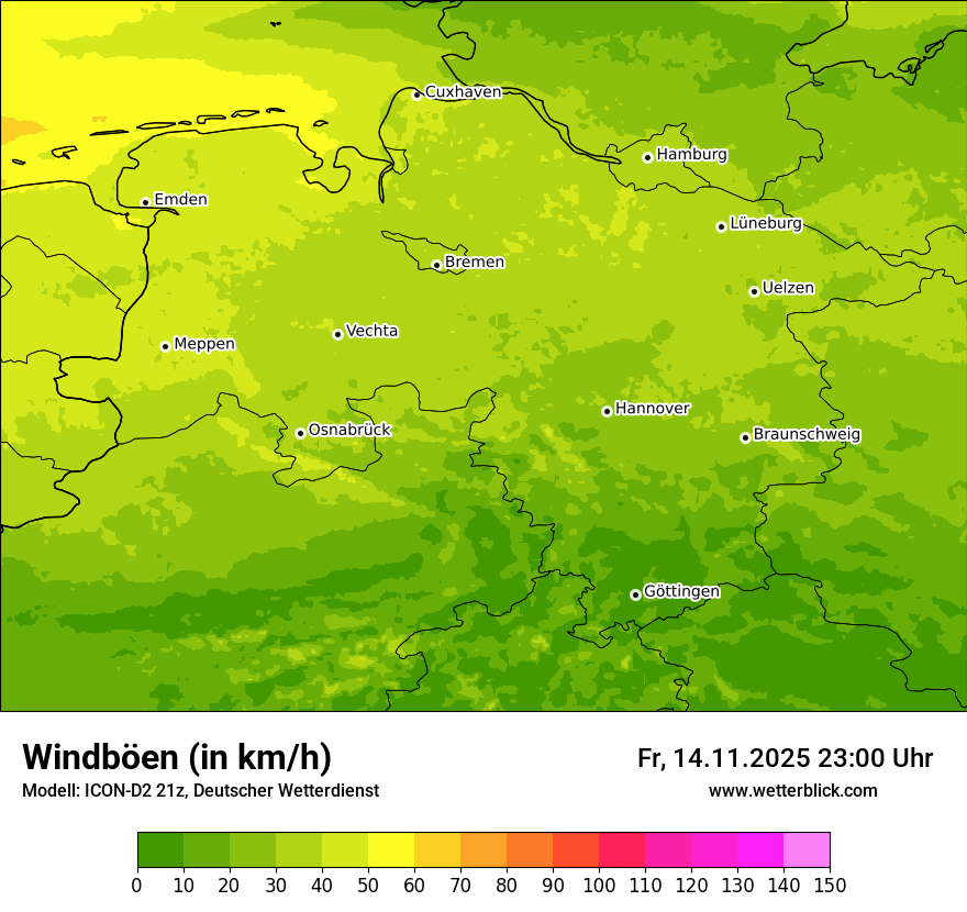 Modellkarten Windgeschwindigkeit