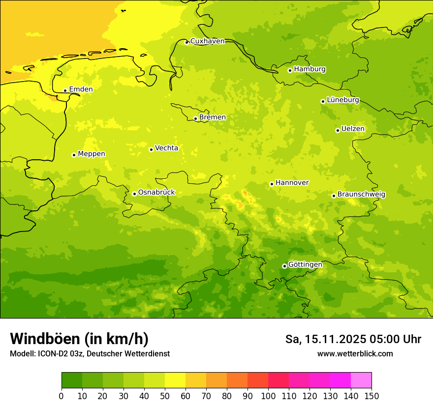 Modellkarten Windgeschwindigkeit
