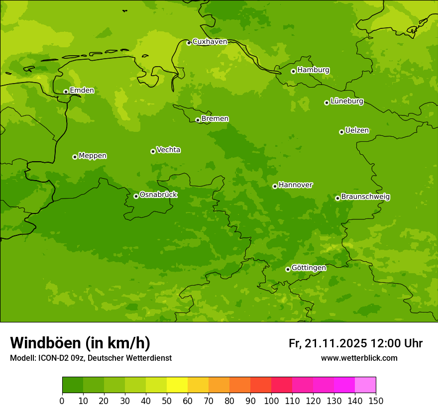 Modellkarten Windgeschwindigkeit