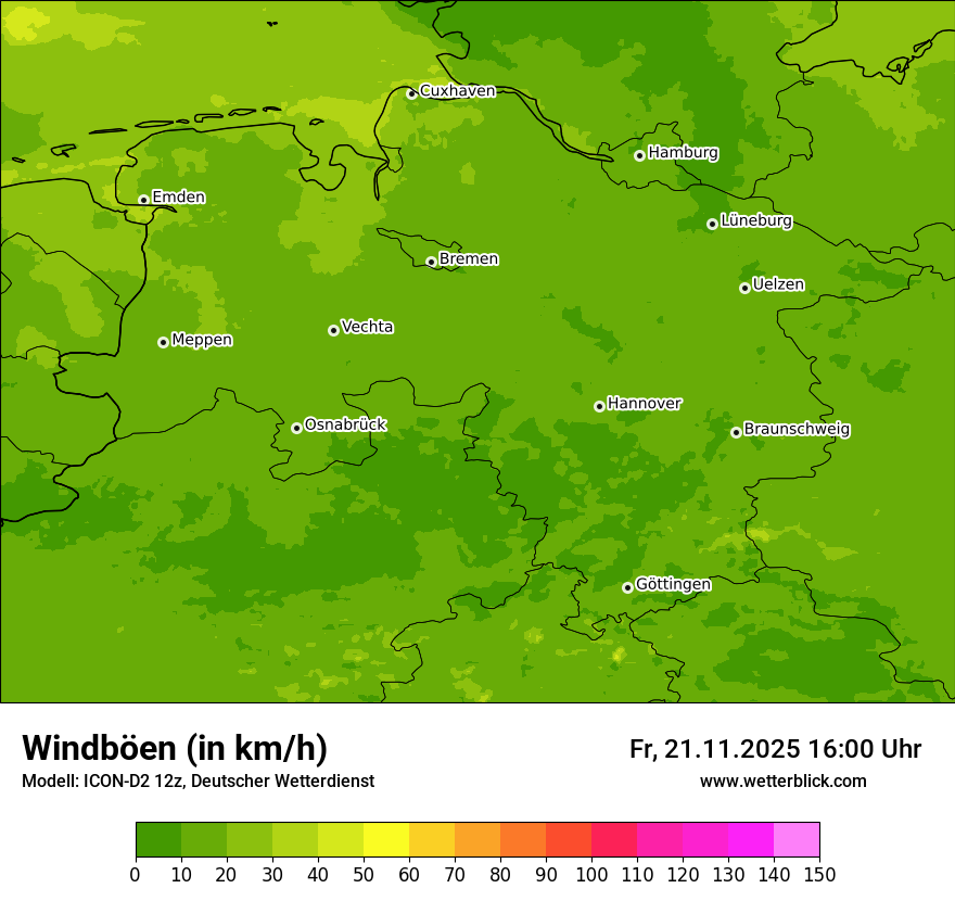 Modellkarten Windgeschwindigkeit