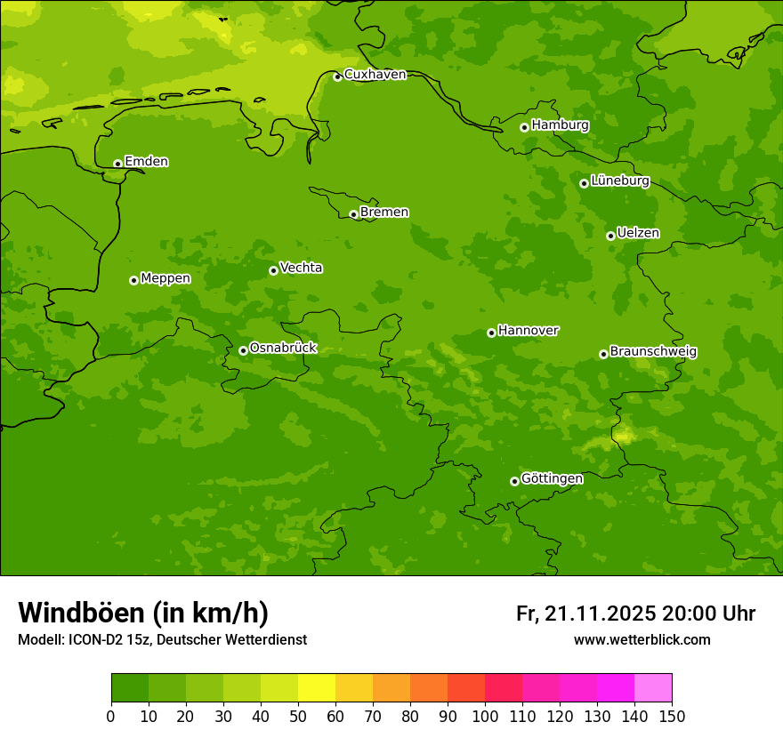 Modellkarten Windgeschwindigkeit
