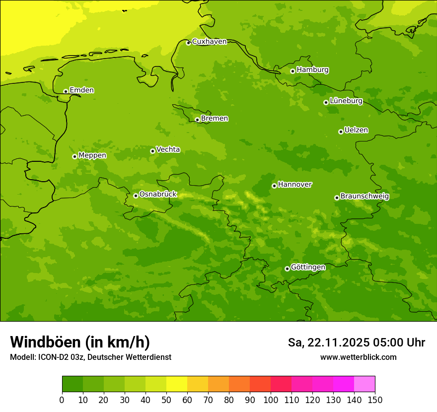 Modellkarten Windgeschwindigkeit