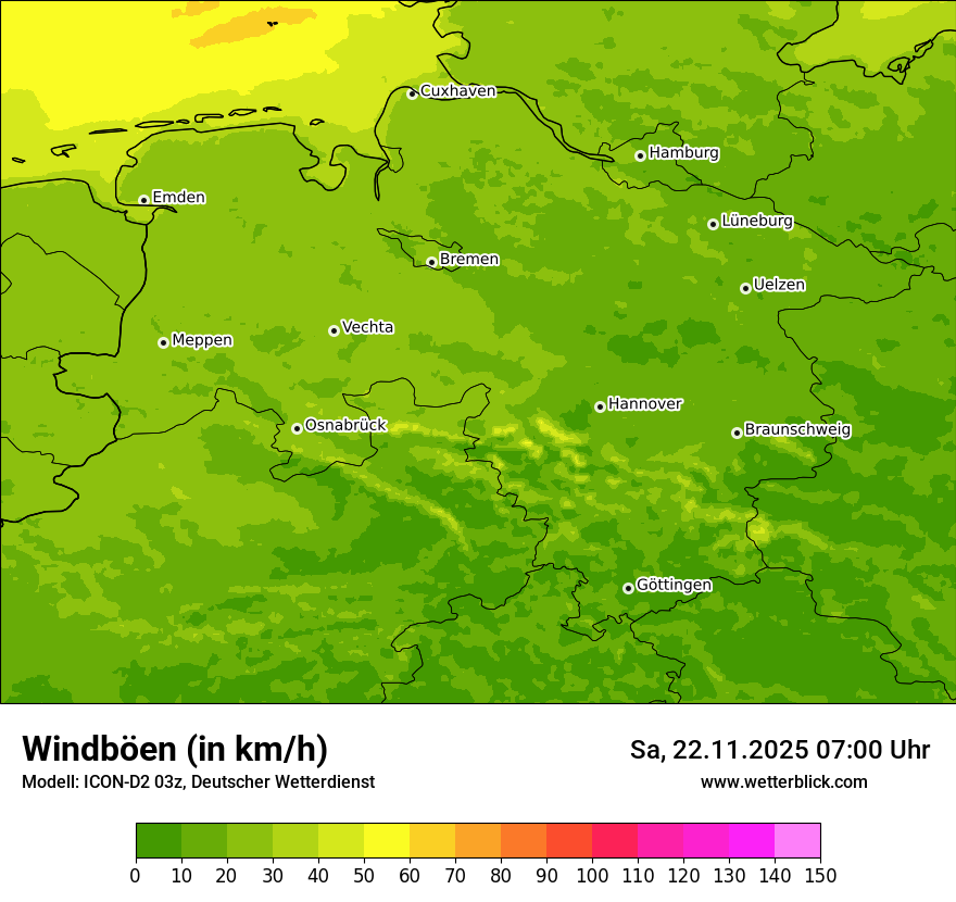 Modellkarten Windgeschwindigkeit