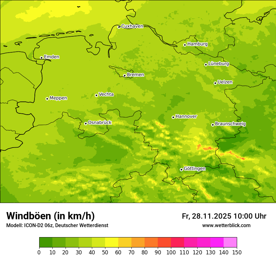 Modellkarten Windgeschwindigkeit