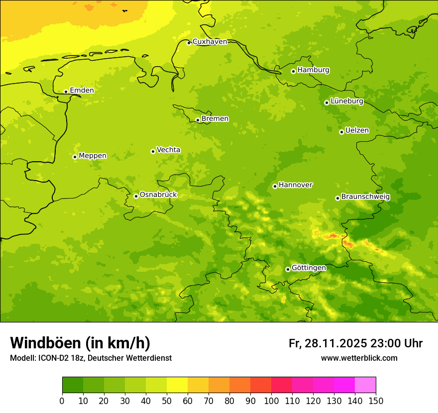 Modellkarten Windgeschwindigkeit