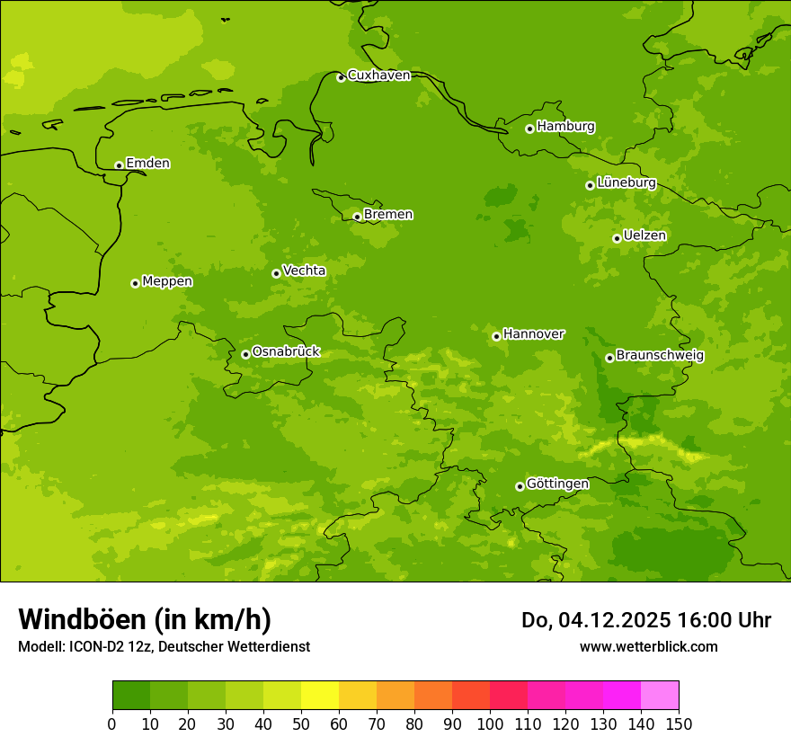 Modellkarten Windgeschwindigkeit