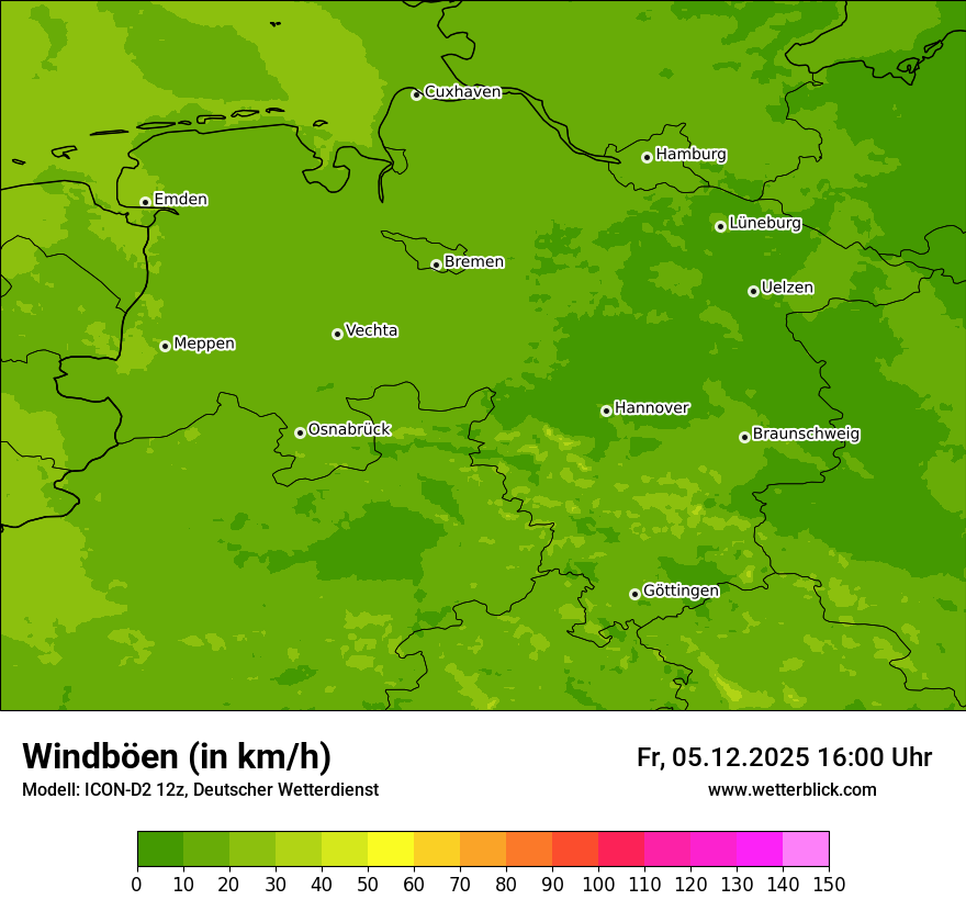 Modellkarten Windgeschwindigkeit