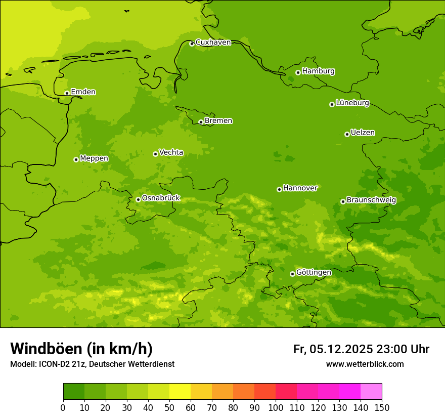 Modellkarten Windgeschwindigkeit