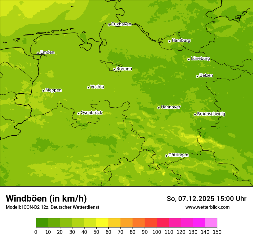 Modellkarten Windgeschwindigkeit