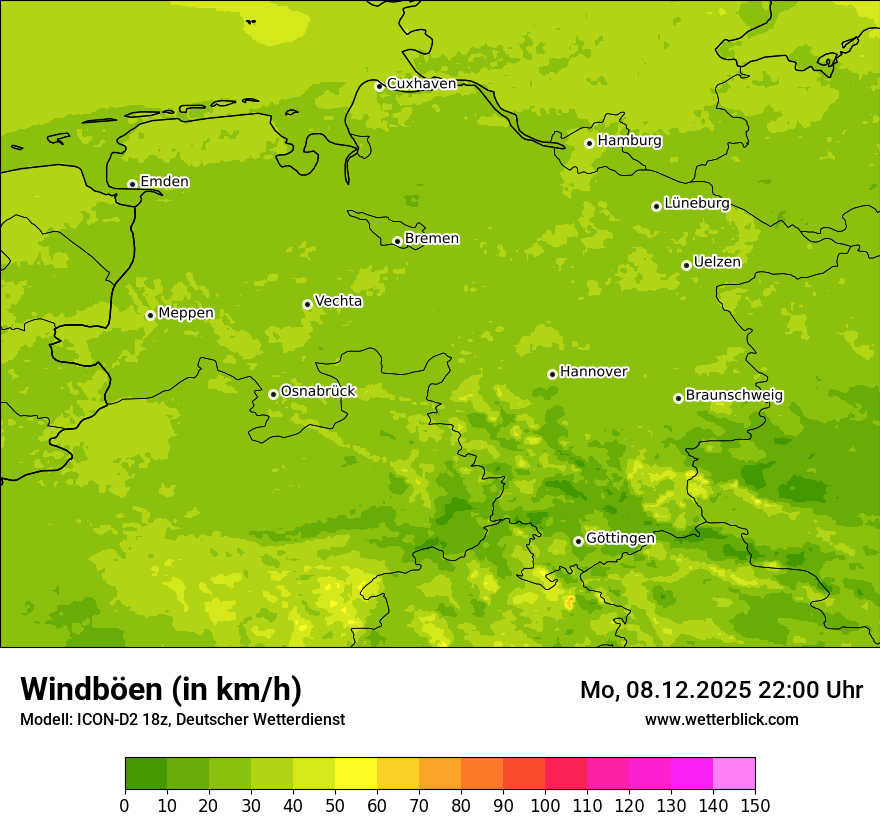 Modellkarten Windgeschwindigkeit