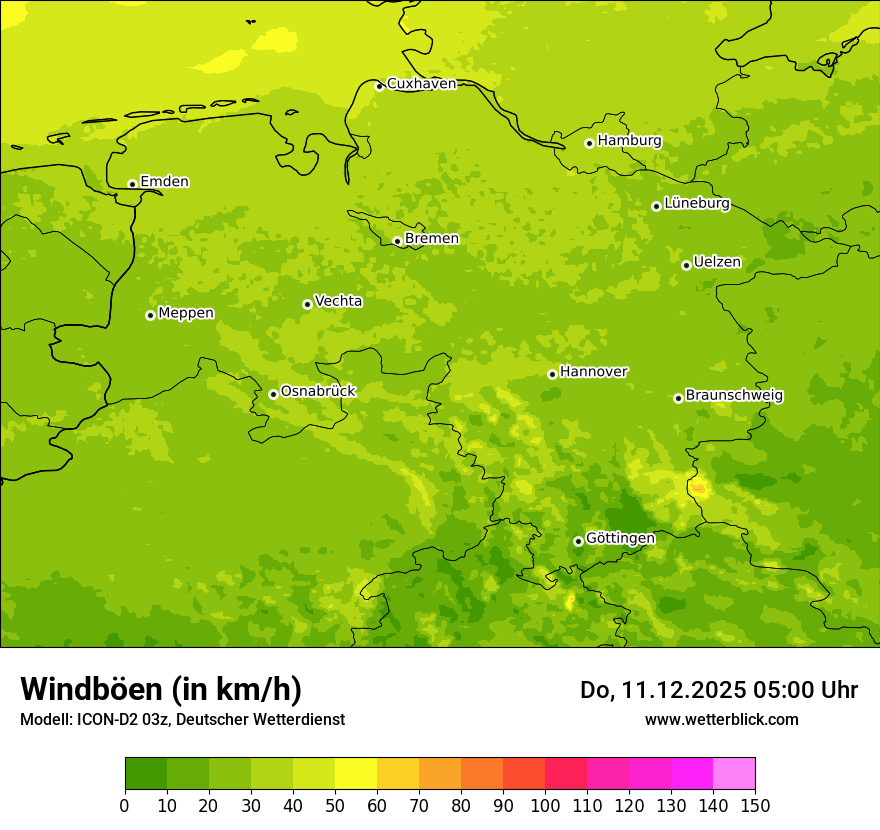 Modellkarten Windgeschwindigkeit