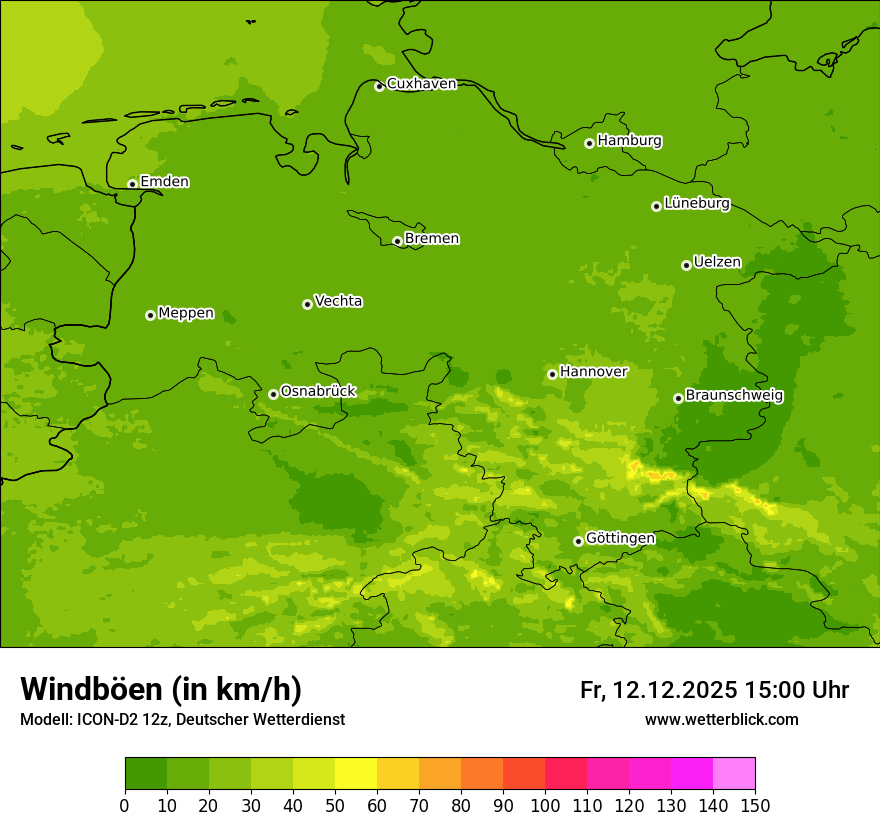 Modellkarten Windgeschwindigkeit