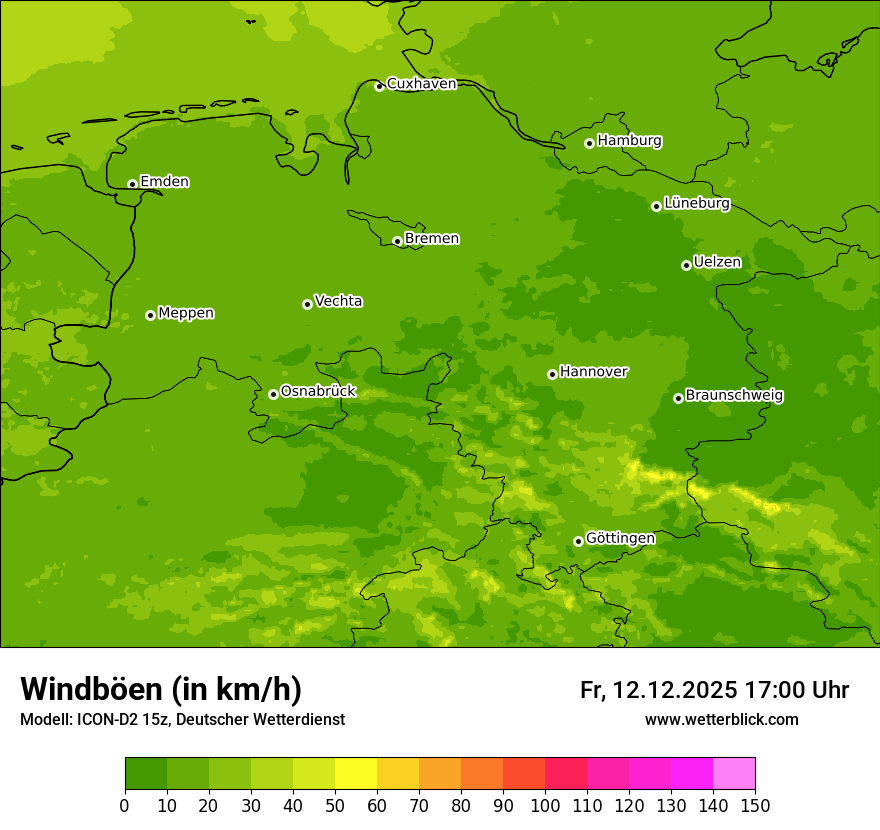 Modellkarten Windgeschwindigkeit