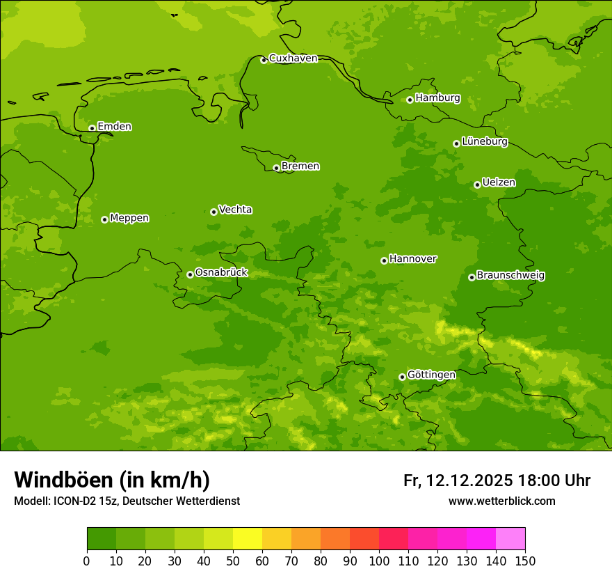 Modellkarten Windgeschwindigkeit