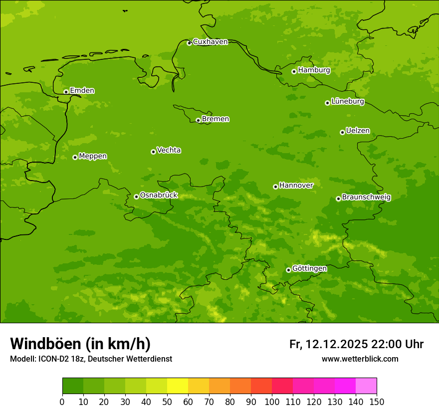 Modellkarten Windgeschwindigkeit