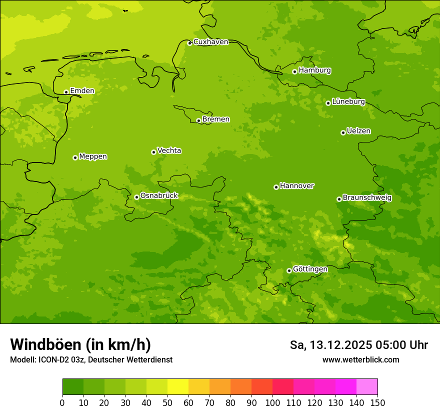 Modellkarten Windgeschwindigkeit
