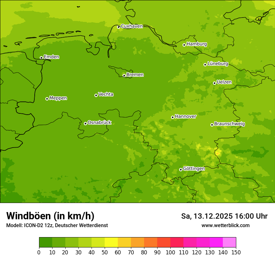 Modellkarten Windgeschwindigkeit