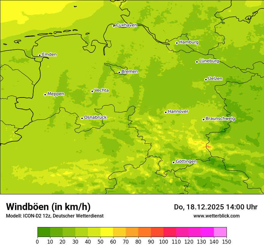 Modellkarten Windgeschwindigkeit