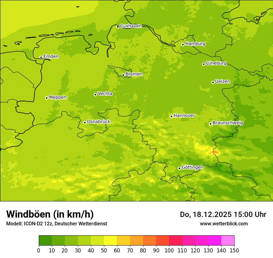 Modellkarten Windgeschwindigkeit