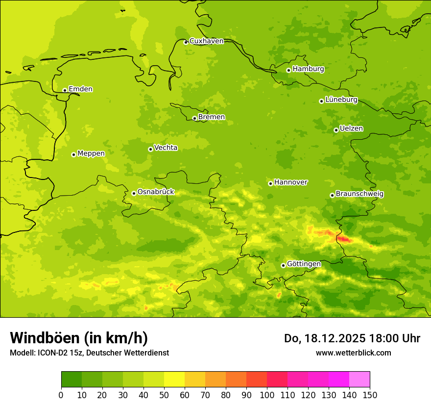 Modellkarten Windgeschwindigkeit
