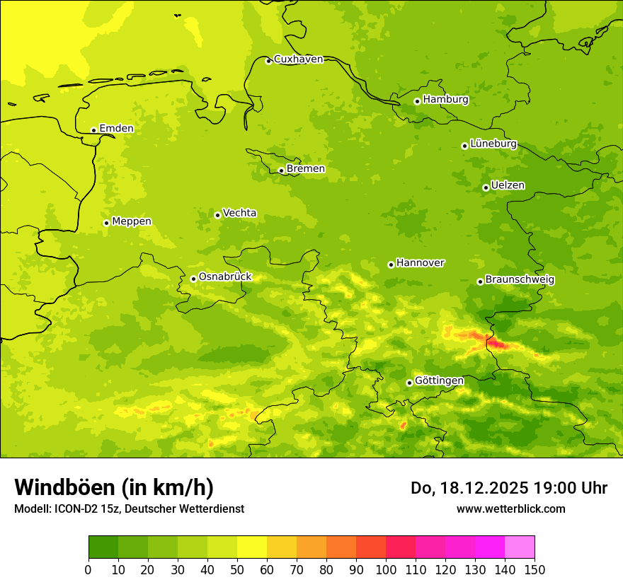 Modellkarten Windgeschwindigkeit