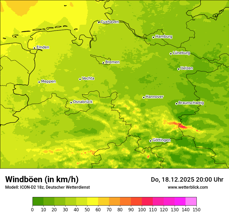 Modellkarten Windgeschwindigkeit