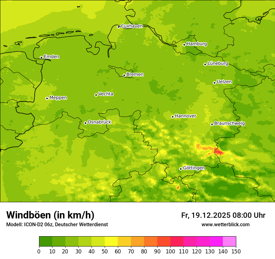 Modellkarten Windgeschwindigkeit