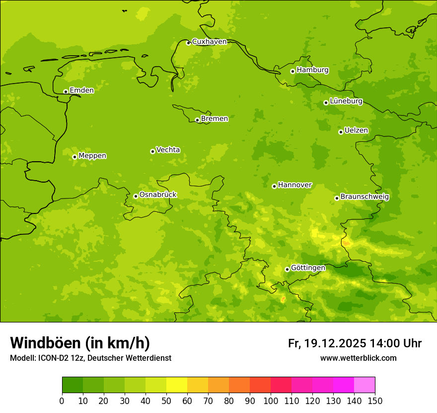 Modellkarten Windgeschwindigkeit