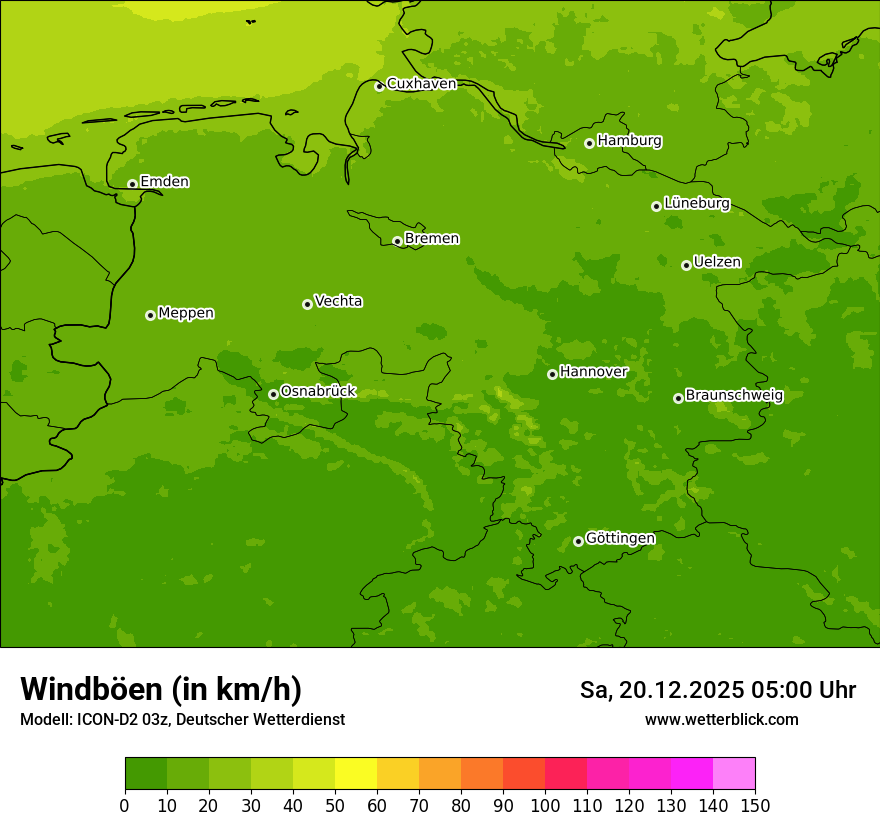 Modellkarten Windgeschwindigkeit