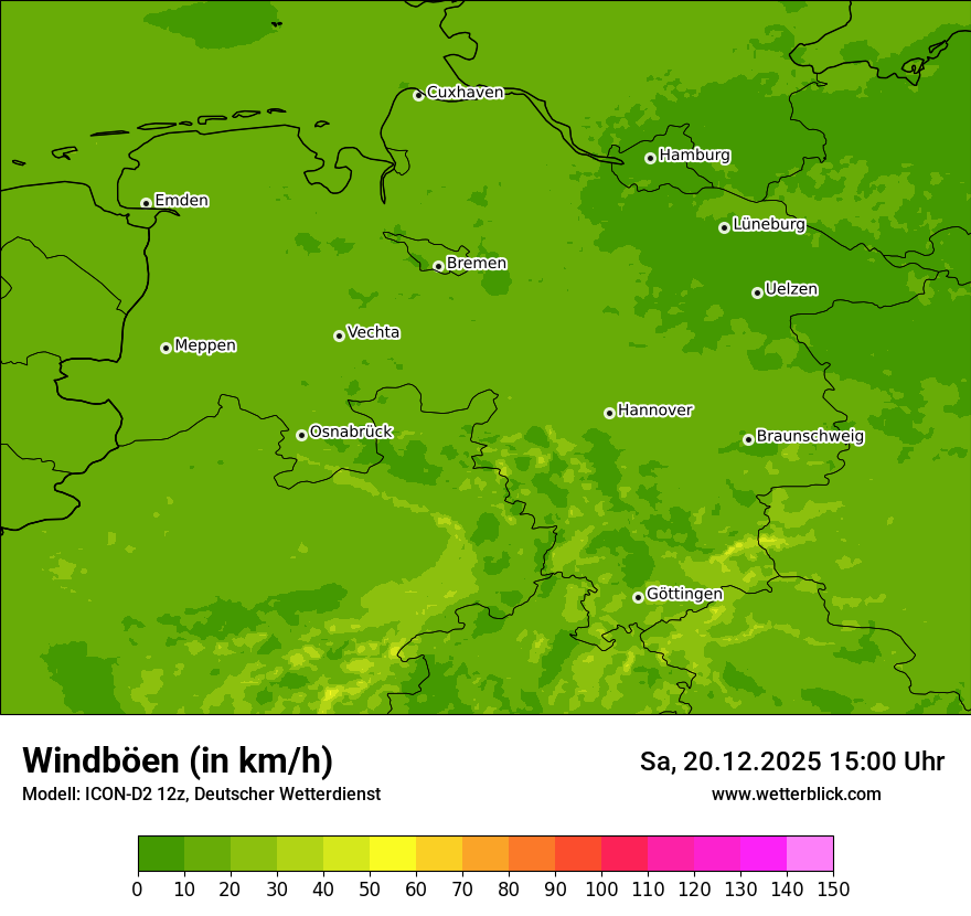 Modellkarten Windgeschwindigkeit