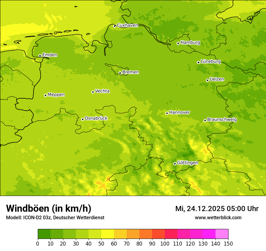 Modellkarten Windgeschwindigkeit