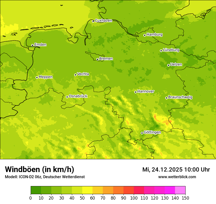 Modellkarten Windgeschwindigkeit