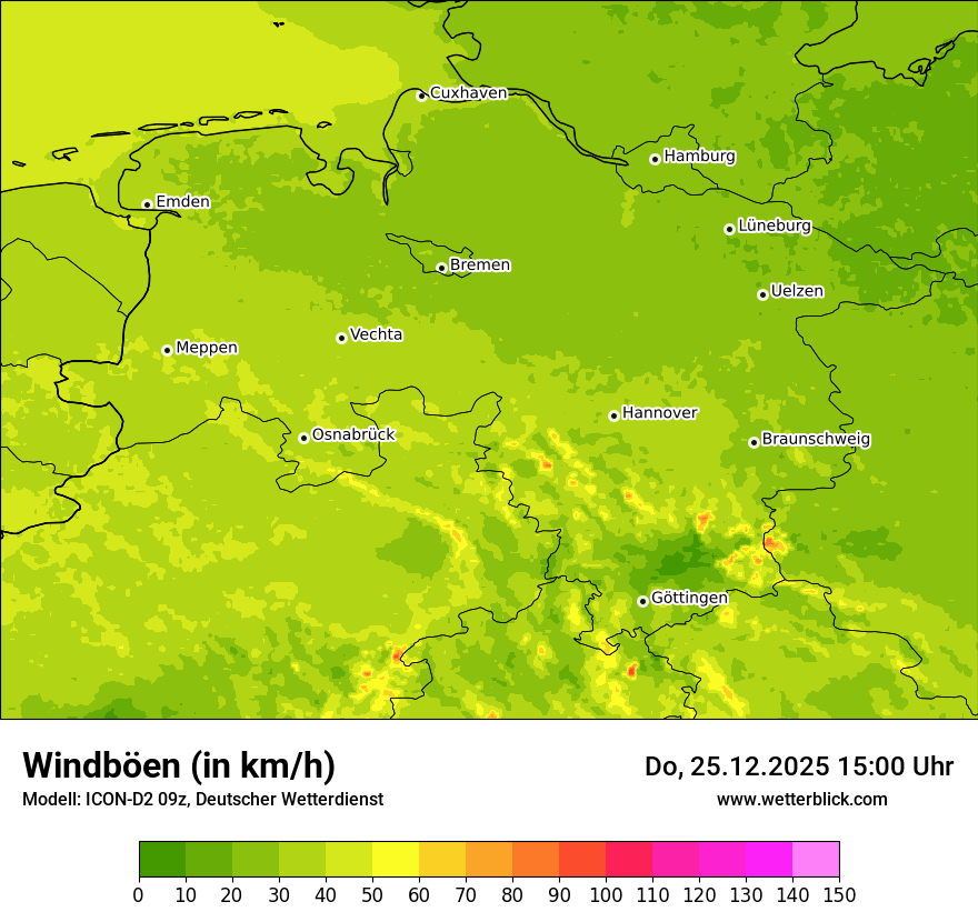 Modellkarten Windgeschwindigkeit