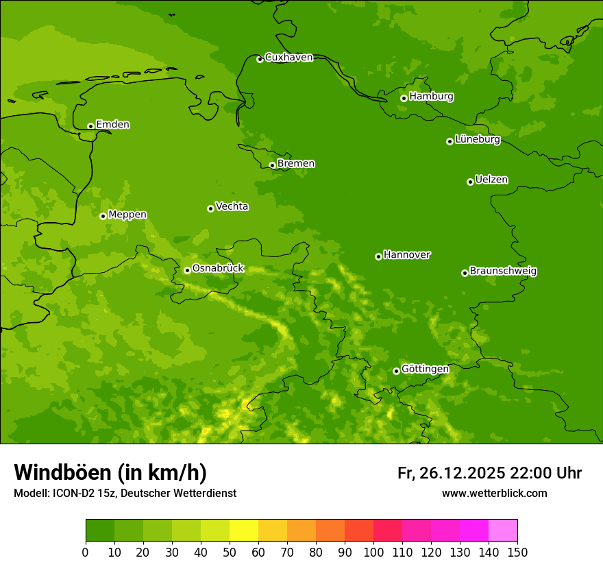Modellkarten Windgeschwindigkeit