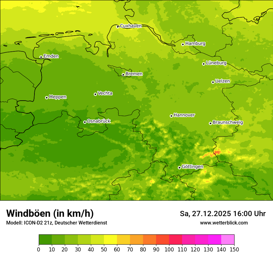 Modellkarten Windgeschwindigkeit