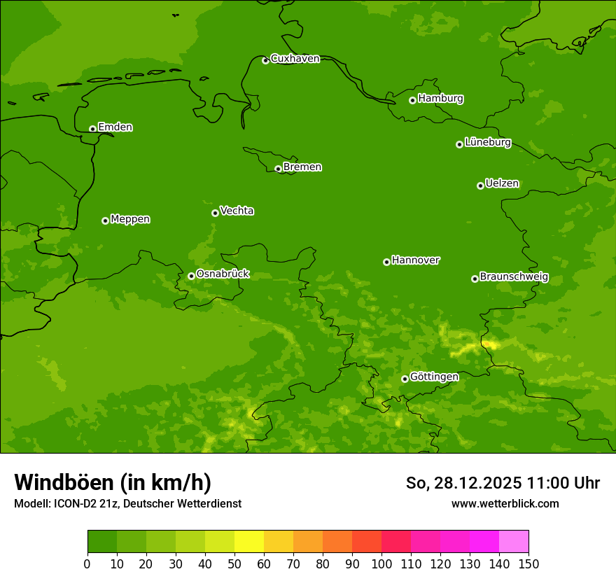 Modellkarten Windgeschwindigkeit