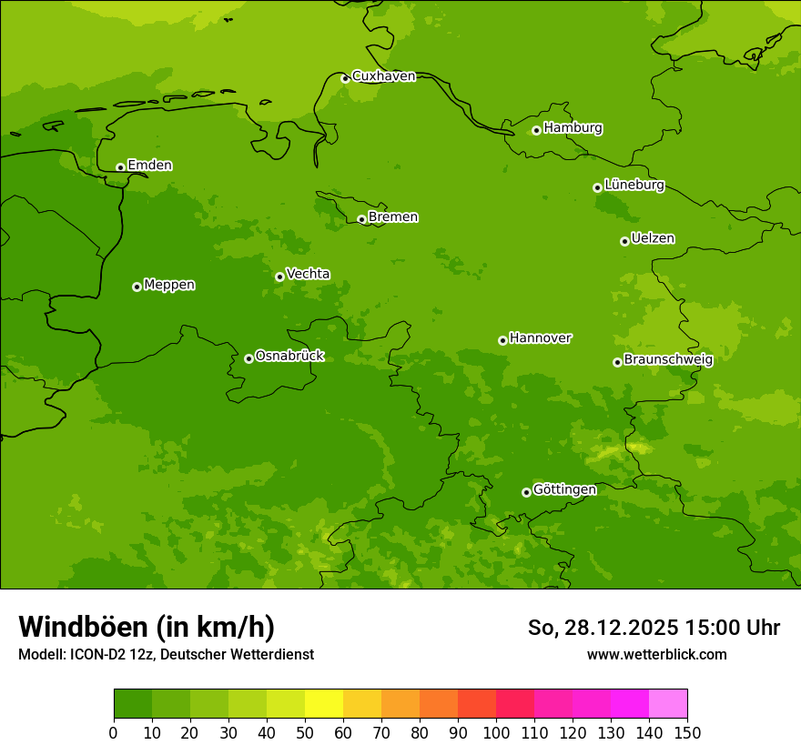 Modellkarten Windgeschwindigkeit