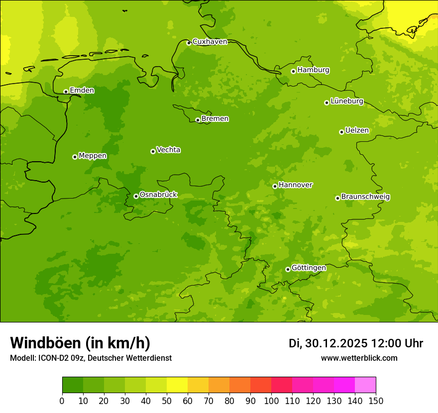Modellkarten Windgeschwindigkeit