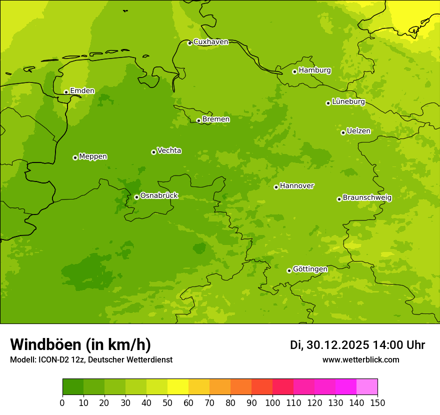 Modellkarten Windgeschwindigkeit