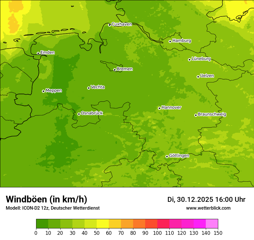 Modellkarten Windgeschwindigkeit