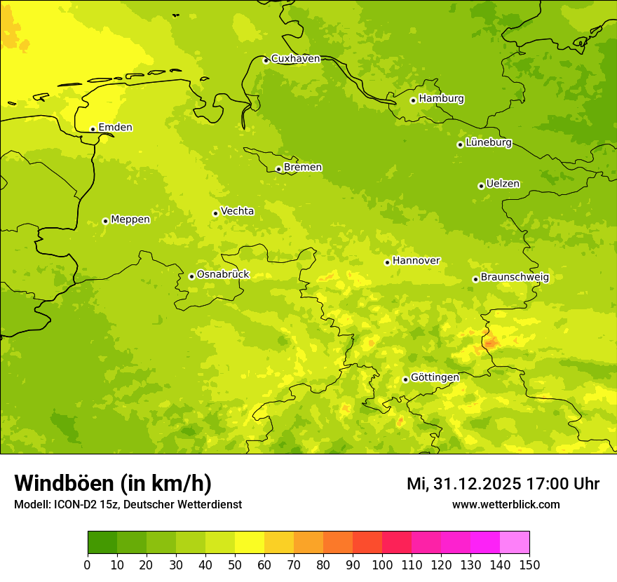 Modellkarten Windgeschwindigkeit
