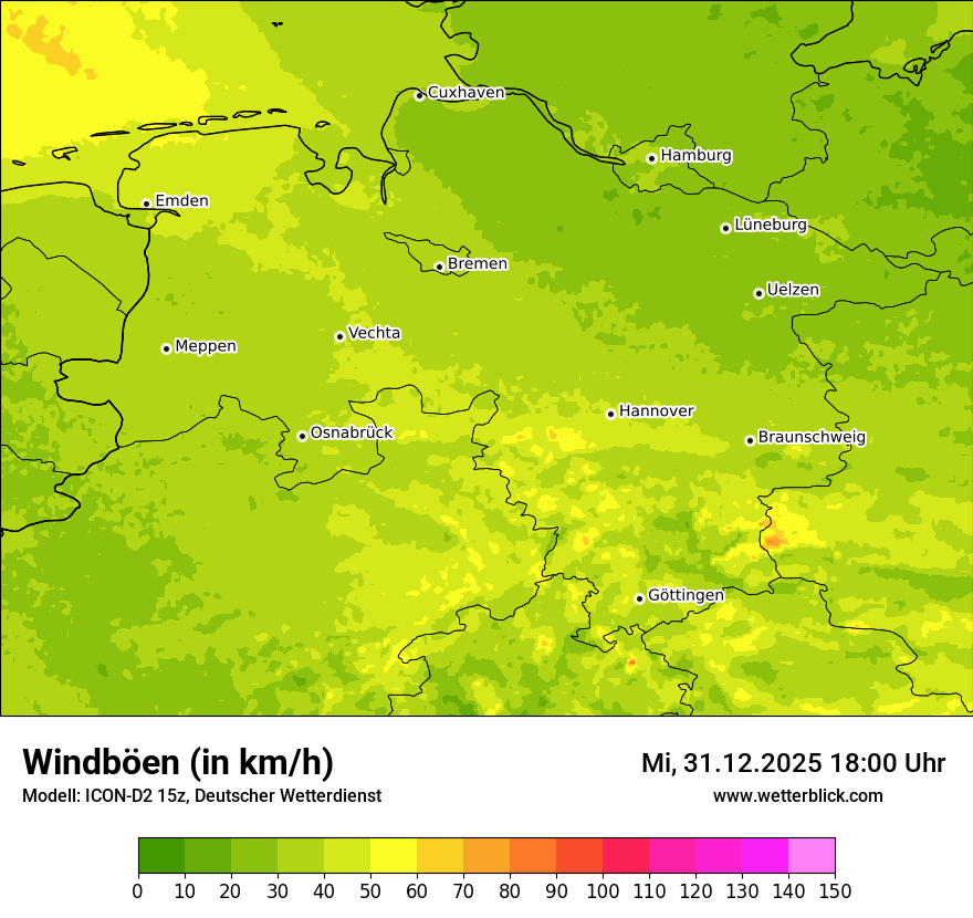 Modellkarten Windgeschwindigkeit