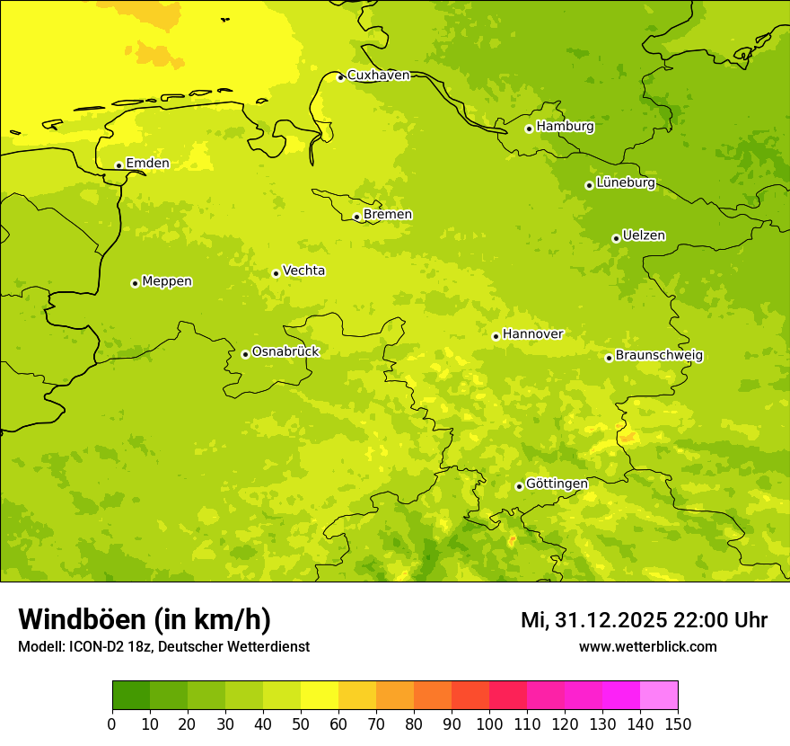 Modellkarten Windgeschwindigkeit