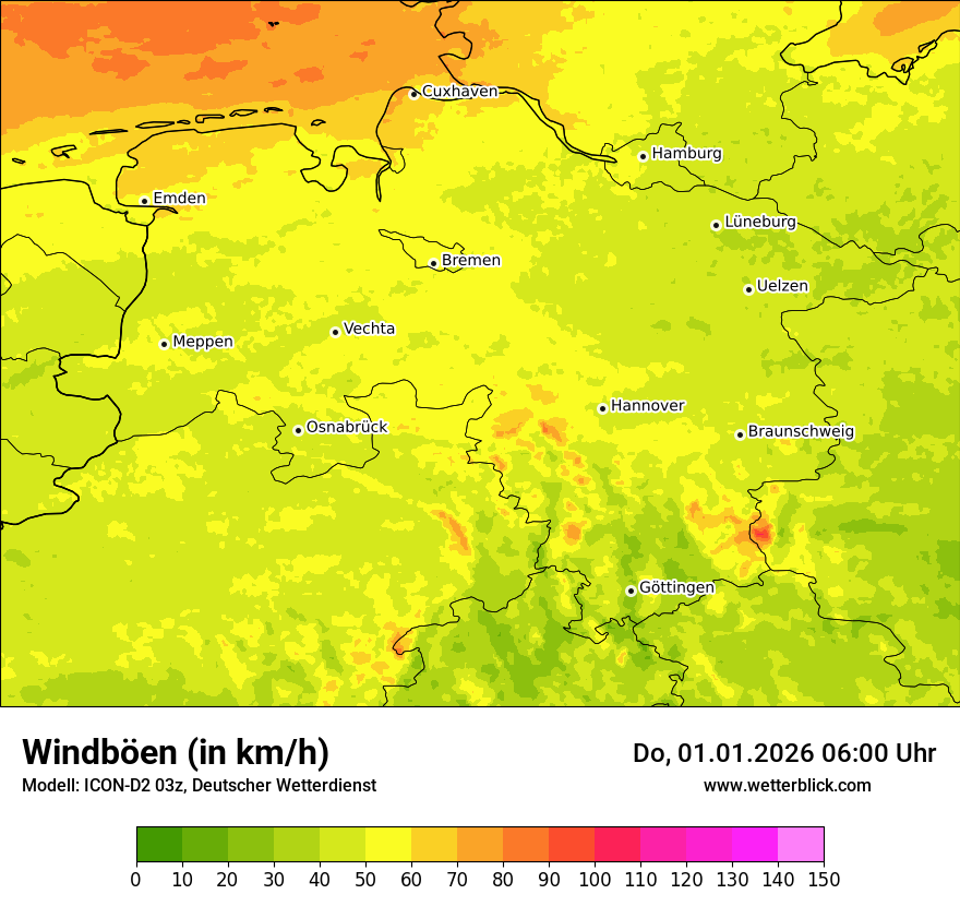 Modellkarten Windgeschwindigkeit