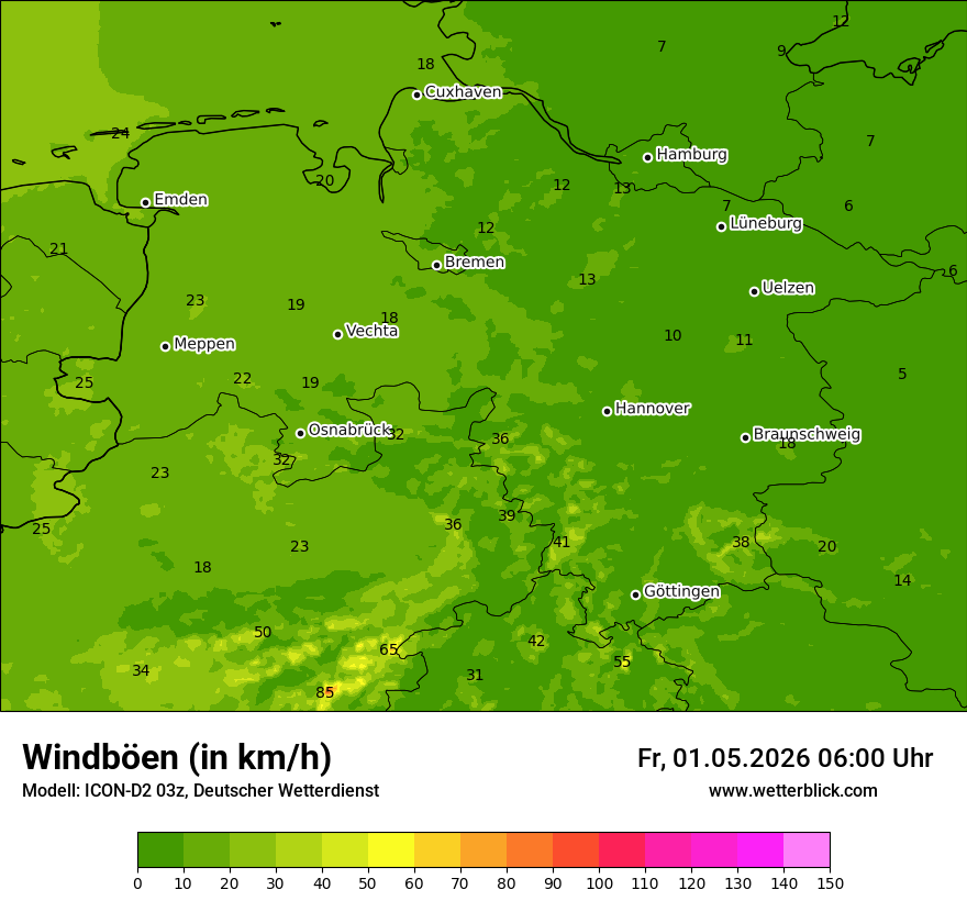 Maximale Windböen