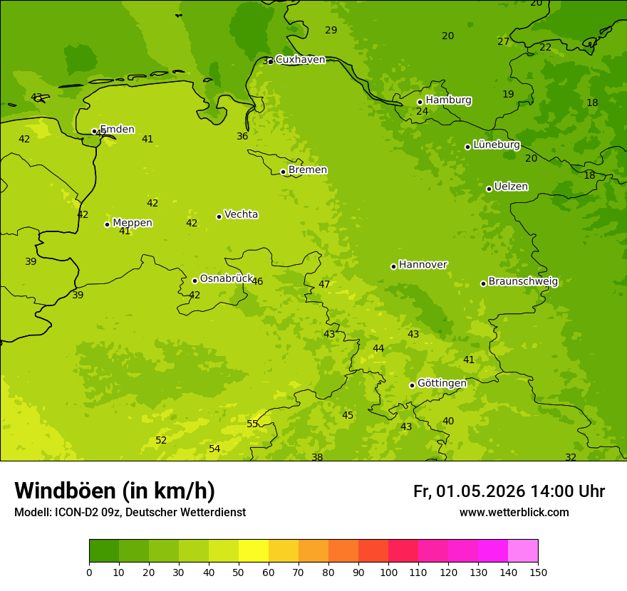 Maximale Windböen