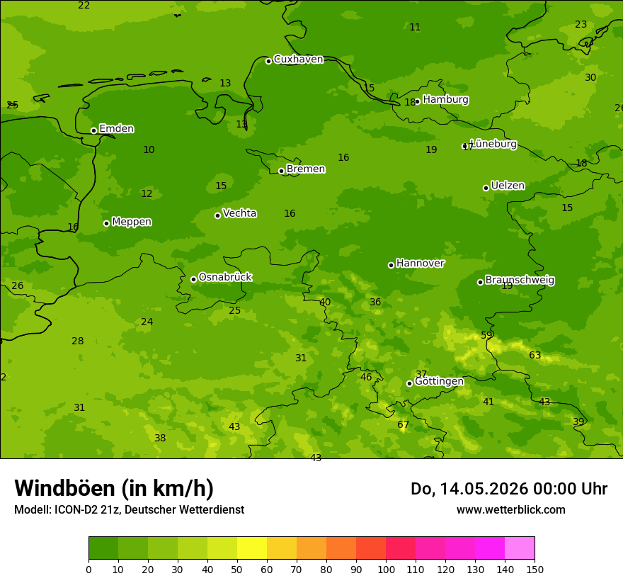 Maximale Windböen