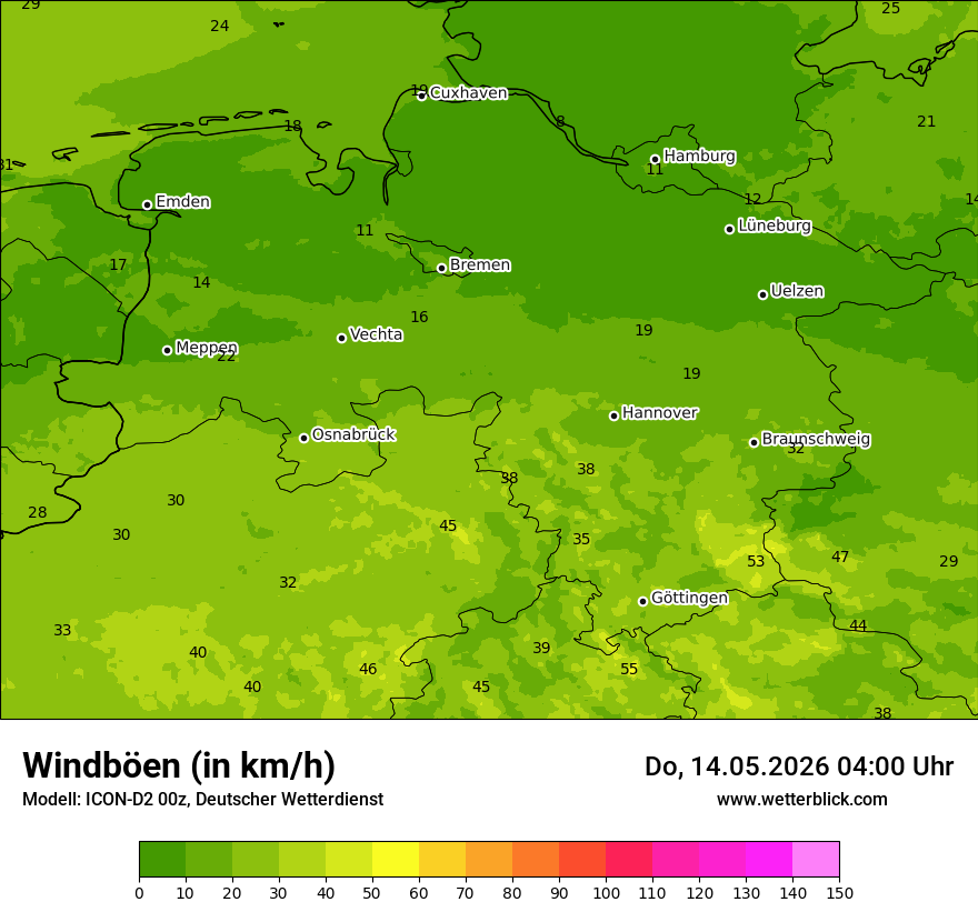Maximale Windböen
