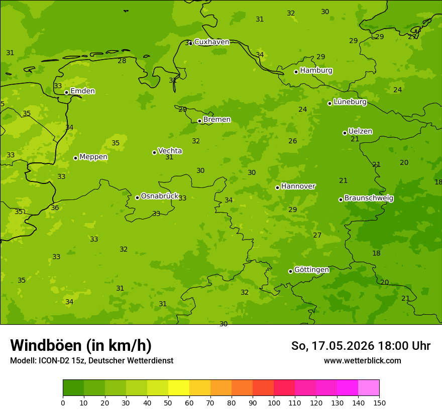 Maximale Windböen