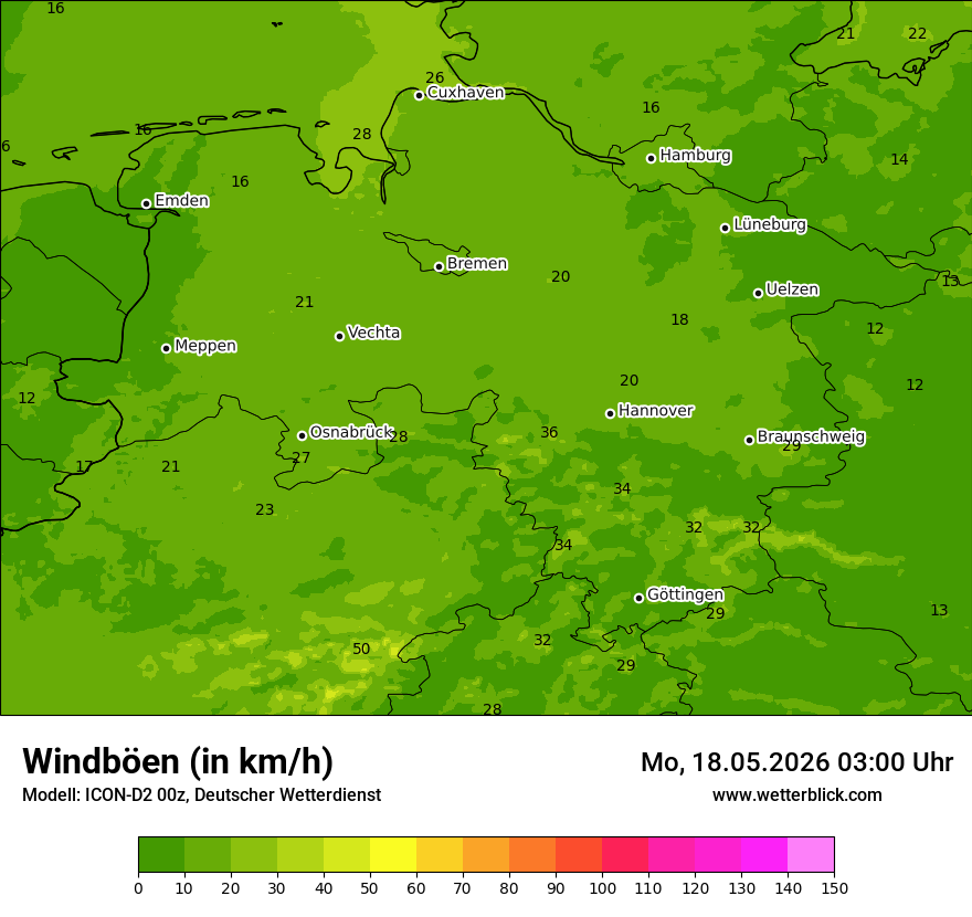 Maximale Windböen